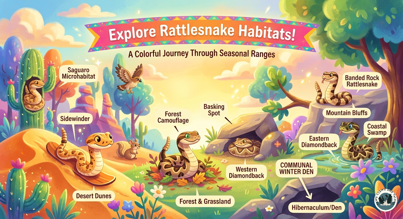Rattlesnakes: Habitats and Seasonal Ranges